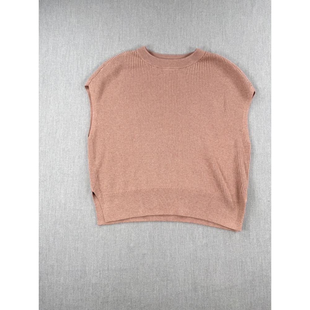 Haven Well Within Organic Cotton Cashmere Ribbed Sweater Vest Rose Pink Medium